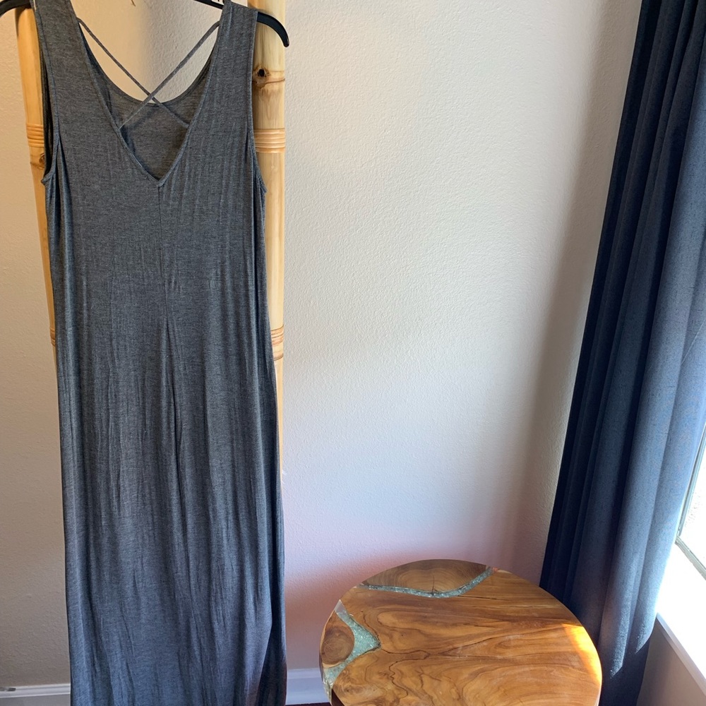 Grey maxi long dress - large
